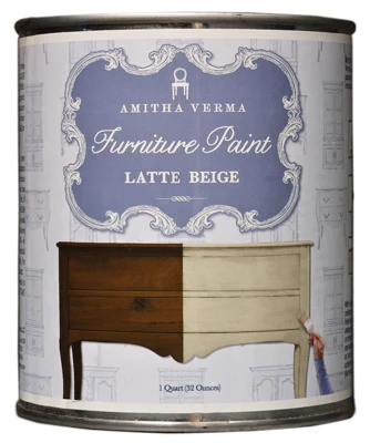 Chalk Finish Paint Latte Beige 1 Quart Durable Matte Interior Exterior