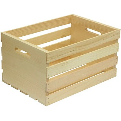 Large Wood Storage Crate Durable Wooden Construction For Organizing And Storage
