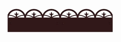 Black Border Edging With Finial Top, 8 Inches By 36 Inches
