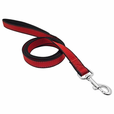 Nylon Reflective Dog Leash, Black And Red, 1 Inch By 6 Feet