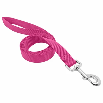 Nylon Dog Leash, Pink, 1-in. X 6-ft.