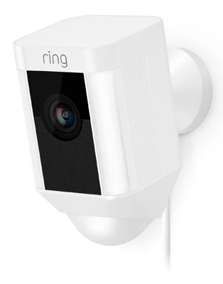 Smart Spotlight Wi-fi Security Camera Wired White With Motion Detection And Night Vision