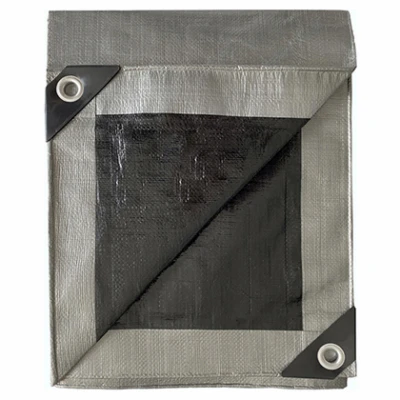 Storage Tarp Cover Silver And Black Polyethylene 30 Feet By 50 Feet