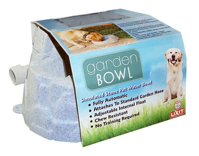 Garden Pet Water Bowl Simulated Stone Design Durable Outdoor 1 Piece