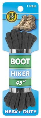 Hiking Boot Laces, Black Color, 45 Inch Length, Pair Of Two Laces