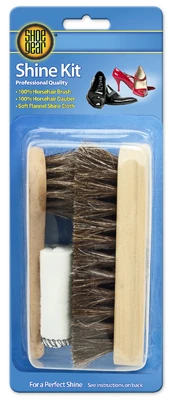 Complete Shoe Shine Kit With Brush, Polish, Cloth, And Applicator For Leather Shoes