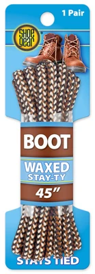 Stay-ty Waxed Boot Laces In Rattlesnake Color, 45 Inches Long, Pair