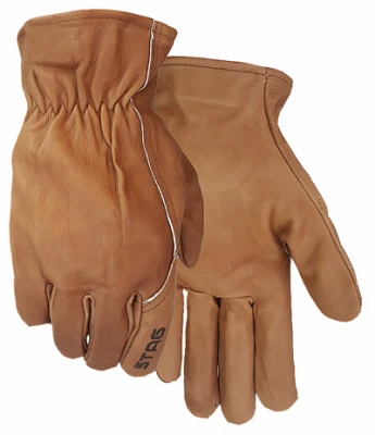 Premium Chocolate Cowhide Leather Work Gloves For Men Size Medium