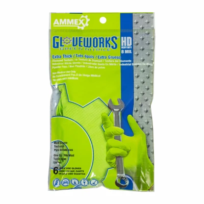 Nitrile Gloves, Heavy-duty, Green, One Size, 6-ct.