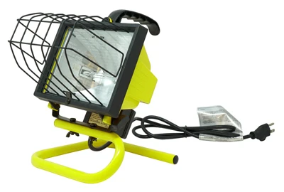 500-watt Portable Halogen Work Light With Adjustable Stand And Durable Housing