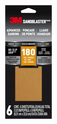 Sandblaster Sandpaper, 3-2/3 In. X 9 In., 180 Grit, 6-pk
