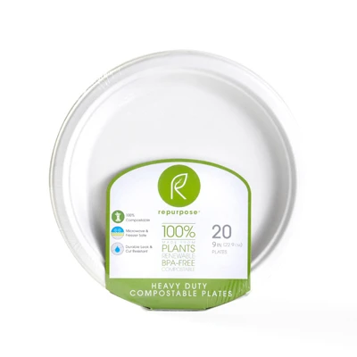 Compostable Plates, 9-in., 20-ct.
