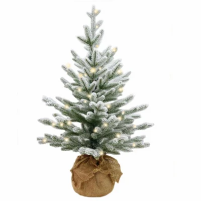Artificial Pre-lit Christmas Tree 2.5 Feet Feel Real Snowy Cambridge Fir With 35 Led Lights