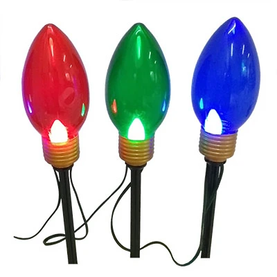 6-piece Led Pathway Marker Light Set With C9 Reflectors, 8-inch Height