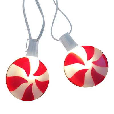 C9 String Light Set With 20 Lights And Plastic Peppermint Reflectors