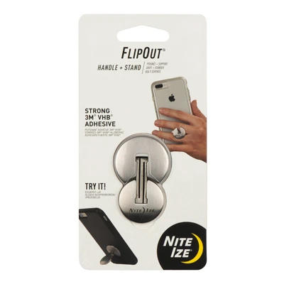 Flipout Stainless Steel Cell Phone Handle And Stand Accessory