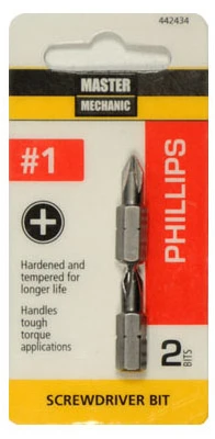 #1 Phillips Insert Bit Tip, 2 Pack