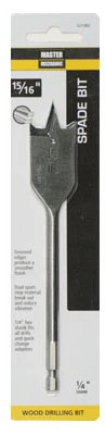 Wood Boring Spade Drill Bit, 15/16 Inch Diameter