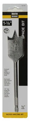 Wood Boring Spade Drill Bit, 1-1/8 In.
