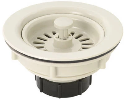 Almond Plastic Basket Sink Strainer, 3.5 Inch Diameter