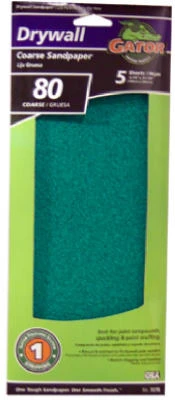 Premium Drywall Paper, Pre-cut, 80-grit, 5-pk.