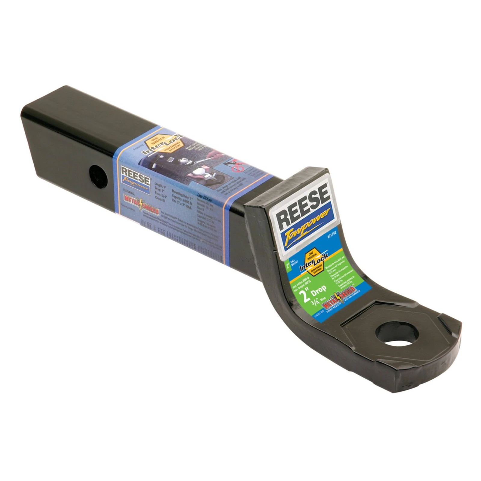 Ball Mount Bar With 2-inch Drop For Trailer Hitch