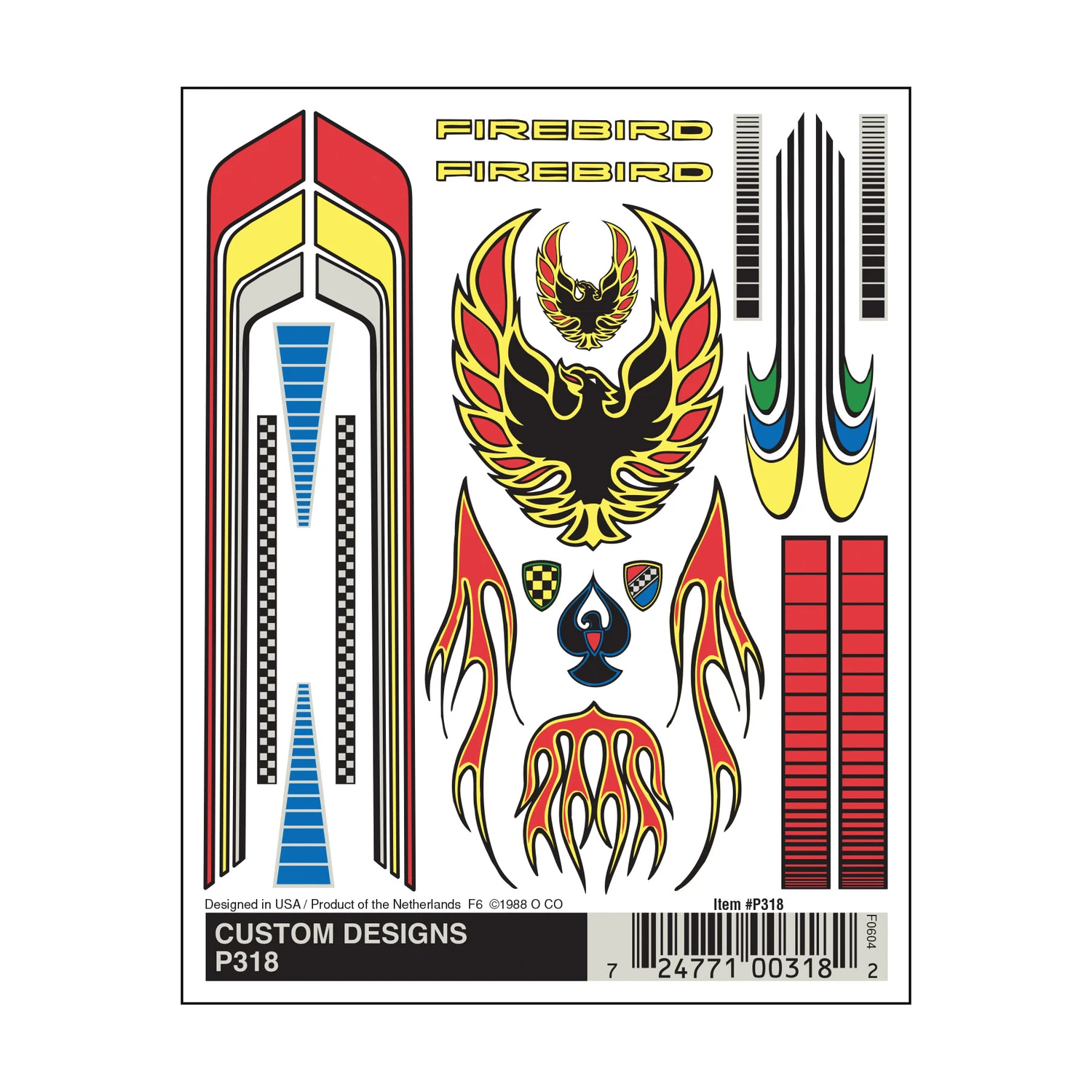 P318 Dry Transfer Decal Sheet, Custom Designs, 4" X 5"