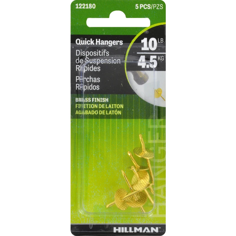 Quick Picture Hanger, 10-lb. Load, 5-pk.