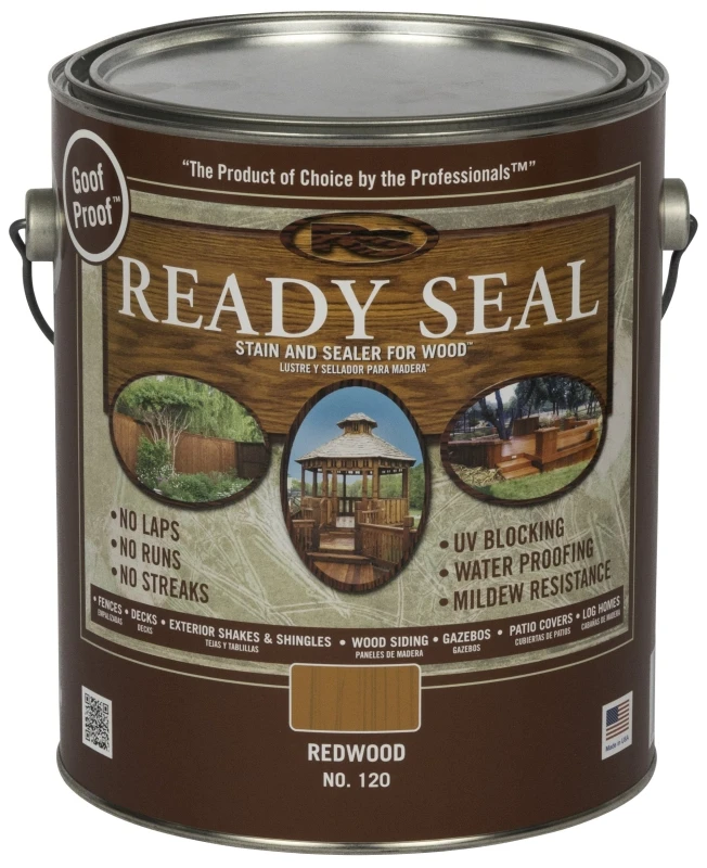 Exterior Wood Stain And Sealer Flat Finish Redwood Color 1 Gallon