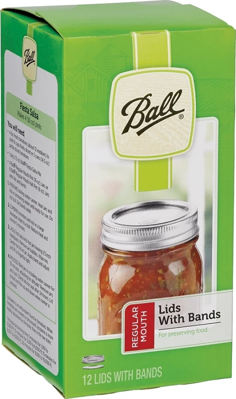 Canning Mason Jar Lids & Bands, Regular Mouth 12-pk