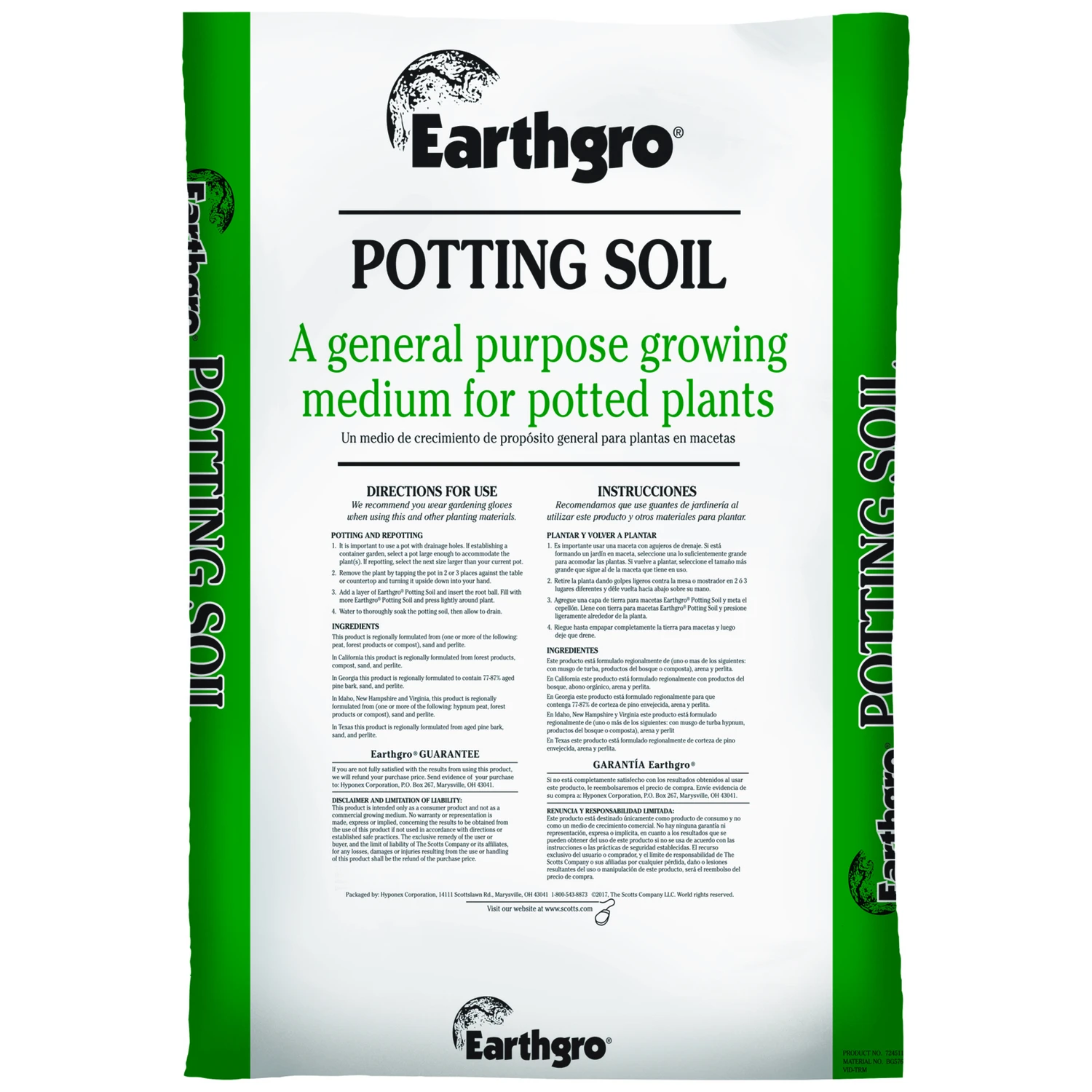 Potting Soil, 1 Cubic Foot Bag, Premium Quality For Container Gardening