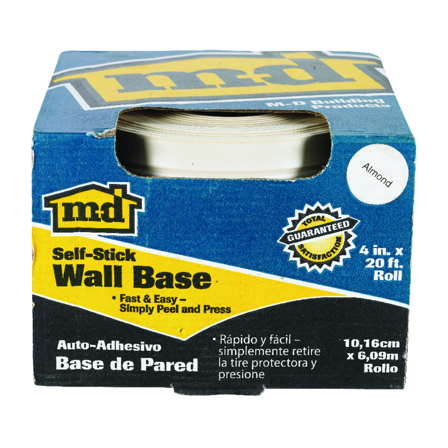 4 Inch By 20 Foot Almond Vinyl Adhesive Wall Base