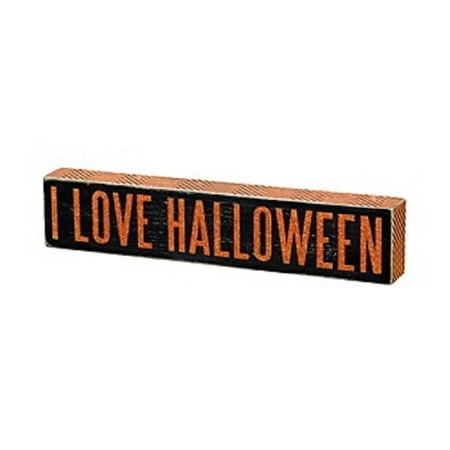 I Love Halloween Wooden Box Sign 15x3 Inches