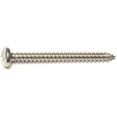 #6 X 1-1/2 Inch Stainless Steel Phillips Pan Sheet Metal Screws - 50 Count