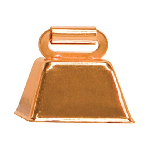 Copper-plated Steel Cow Bell, 2 And 1/2 Inches By 2 And 1/4 Inches