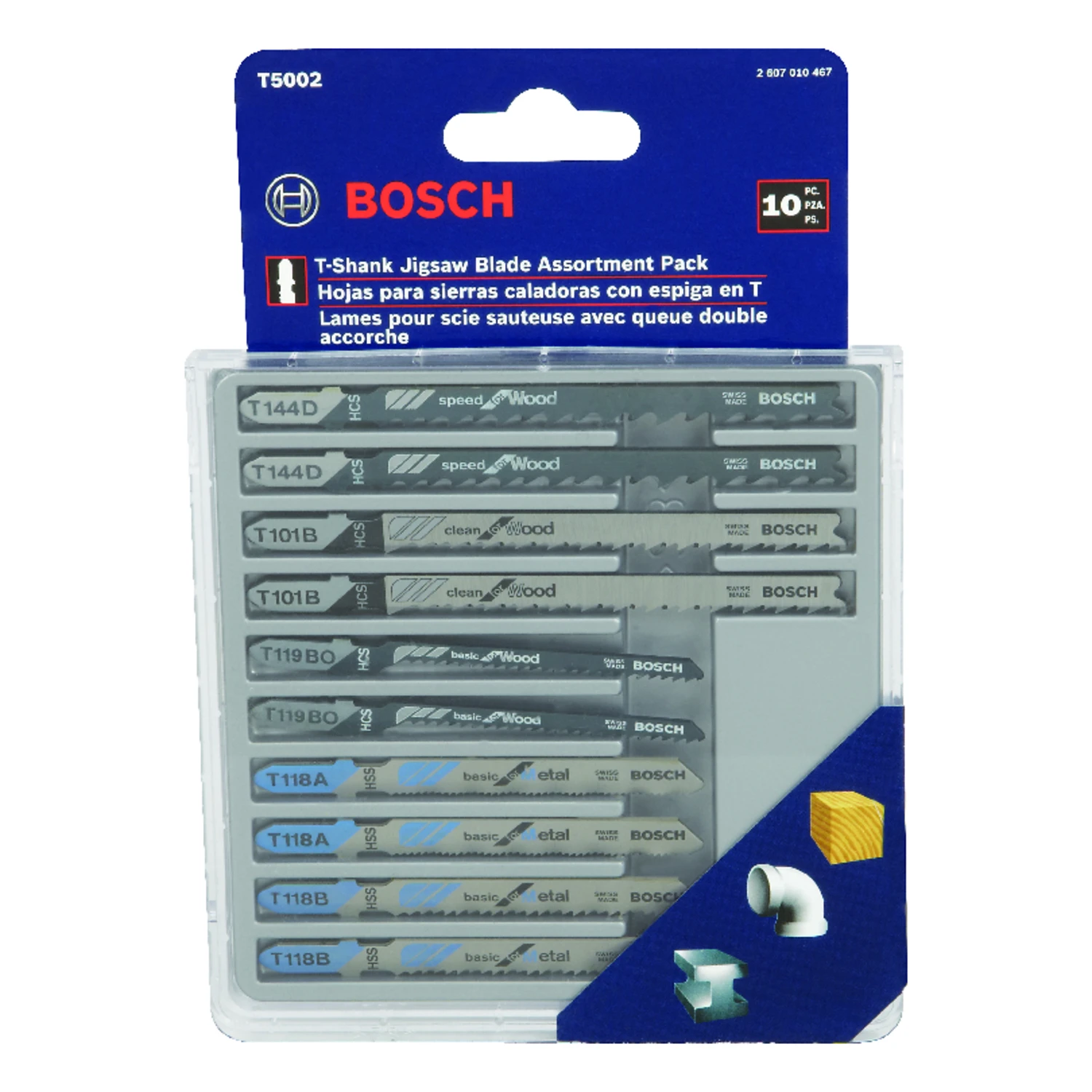 Wood/metal-cutting Jigsaw Blade Set, 10-pc.