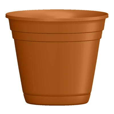 Riverland Terra Cotta Resin Planter With Saucer, 4 Inch Diameter