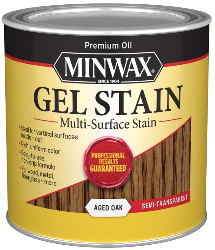 Gel Wood Stain Finish In Aged Oak Color, 0.5 Pint Container