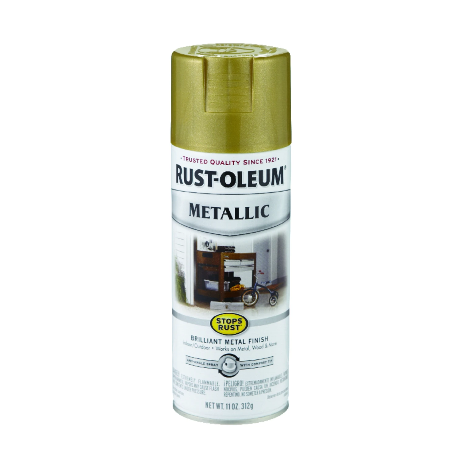 Stops Rust Metallic Spray Paint Gold Rush 11 Ounce Can