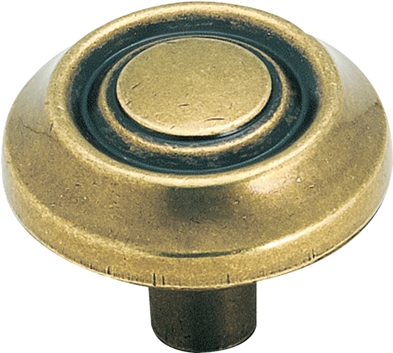 Allison Round Cabinet Knob 1-1/4 In. Dia. 1 In. Burnished Brass 1 Pk