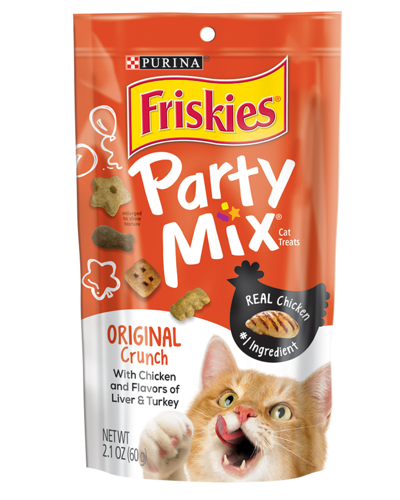Cat Treats Original Party Mix Flavor 2.1 Ounce Resealable Pouch