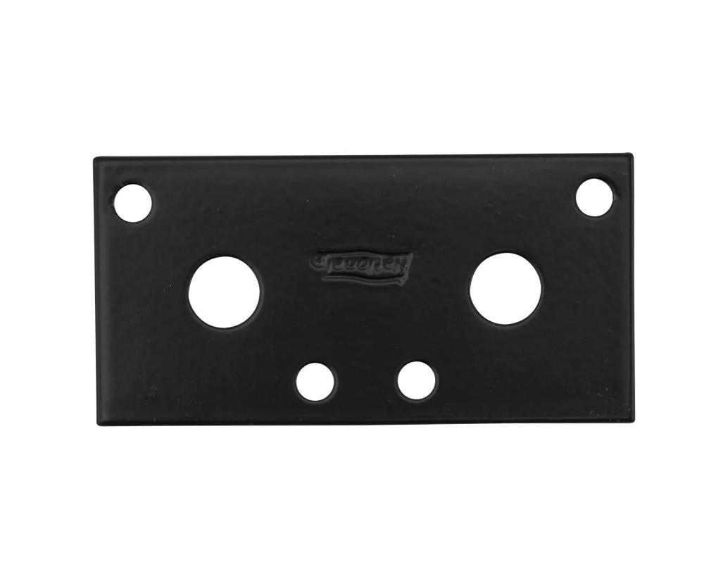 Black Steel Mending Brace, 3 Inch Length, Heavy Duty Repair Support