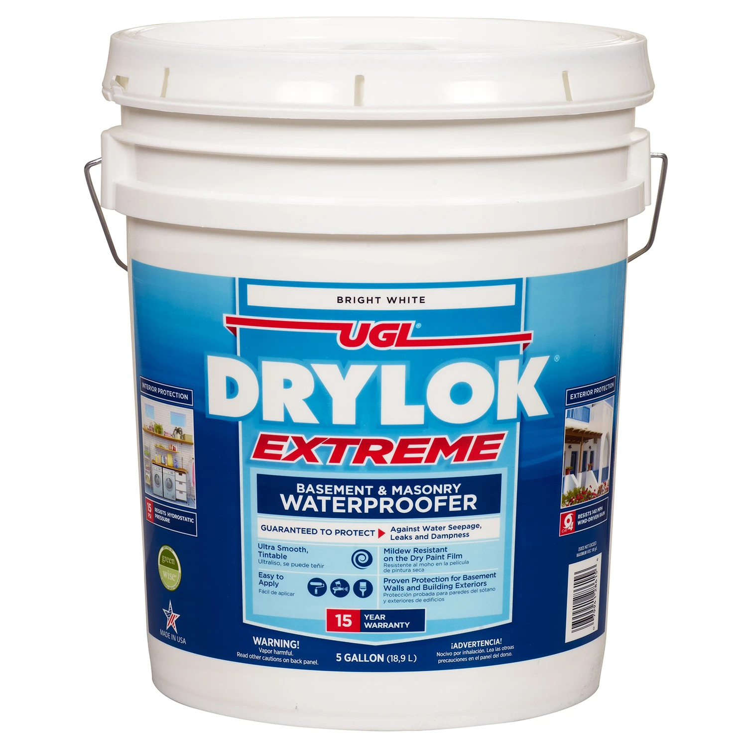 Extreme Latex Masonry Waterproofer White Interior And Exterior Use 5 Gallon Pail