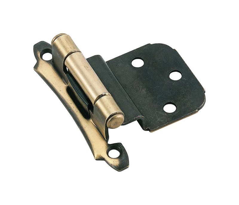 2-1/8 In. W X 2-3/4 In. L Antique Brass Steel Self-closing Hinge 2