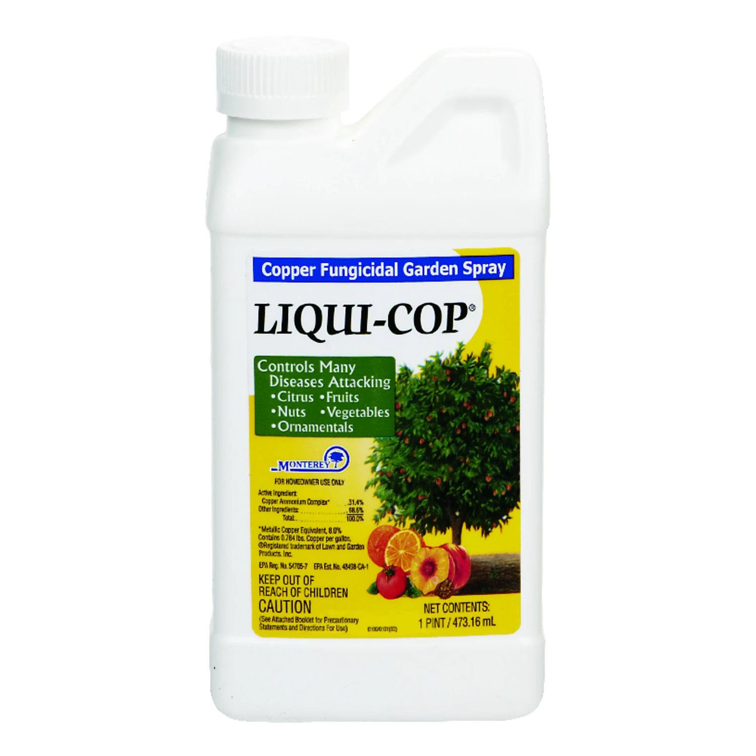 Liqui-cop Fungicide Spray 1 Pint Concentrate For Plant Disease Control