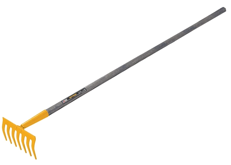 Child Size Floral Pattern Garden Rake With Durable Plastic Tines And Ergonomic Handle