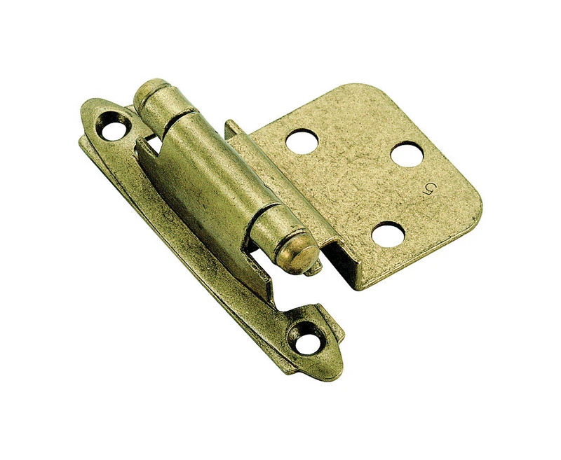 2 In. W X 2-3/4 In. L Burnished Brass Steel Self-closing Hinge 2