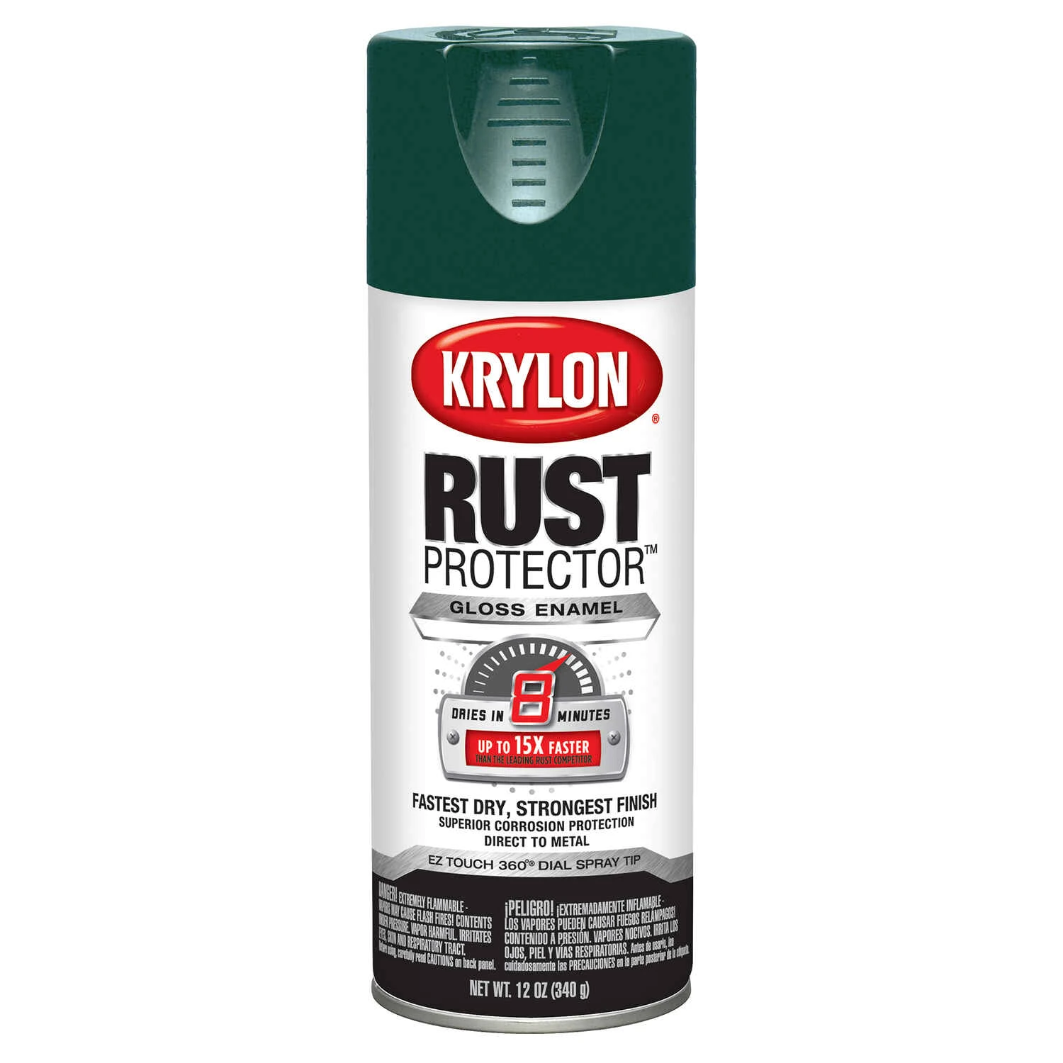 Rust Protector Gloss Hunter Green Spray Paint 12 Ounce Can - Superior Corrosion Protection