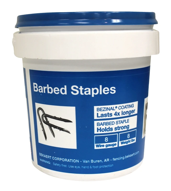 Fence Staples 8 Gauge 1.5 Inch 8 Pound Bucket Heavy Duty Galvanized Steel