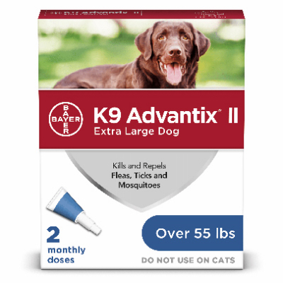 Flea And Tick Prevention & Treatmen For Dogs Over 55-lbs., 2 Doses